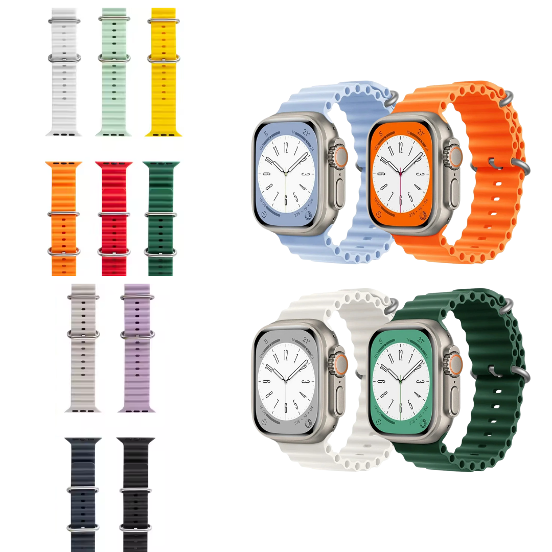 CORREA PULSO EN SILICONA TIPO OCEAN PARA SMART WATCH 42,44,45,49mm