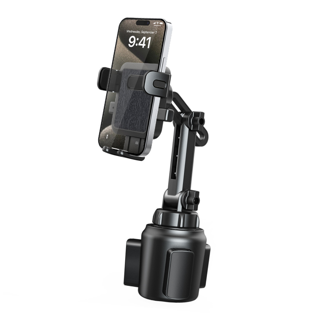 Soporte Celular Carro Portavasos Extensible Ajustable 360