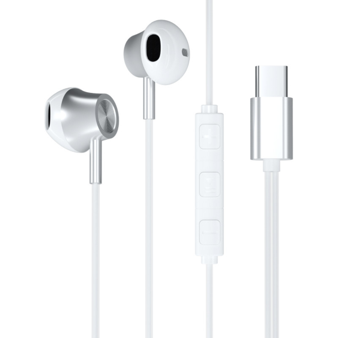 Audífonos Cable Celular Tipo C Con Microfono Auriculares E15