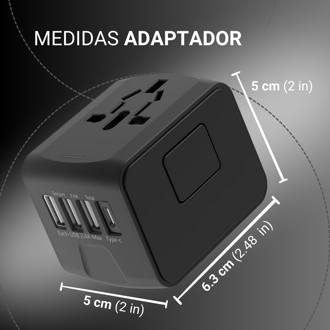 Adaptador Corriente Multipuertos Europa Internacional Viajes