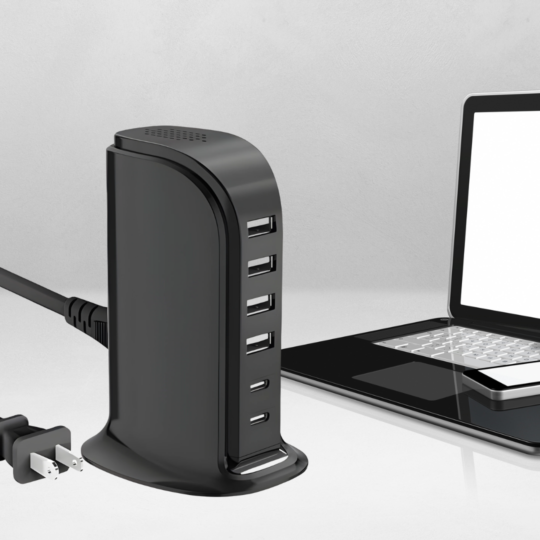 Torre Carga Multipuerto Cargadores Usb Tipo C Carga Rápida