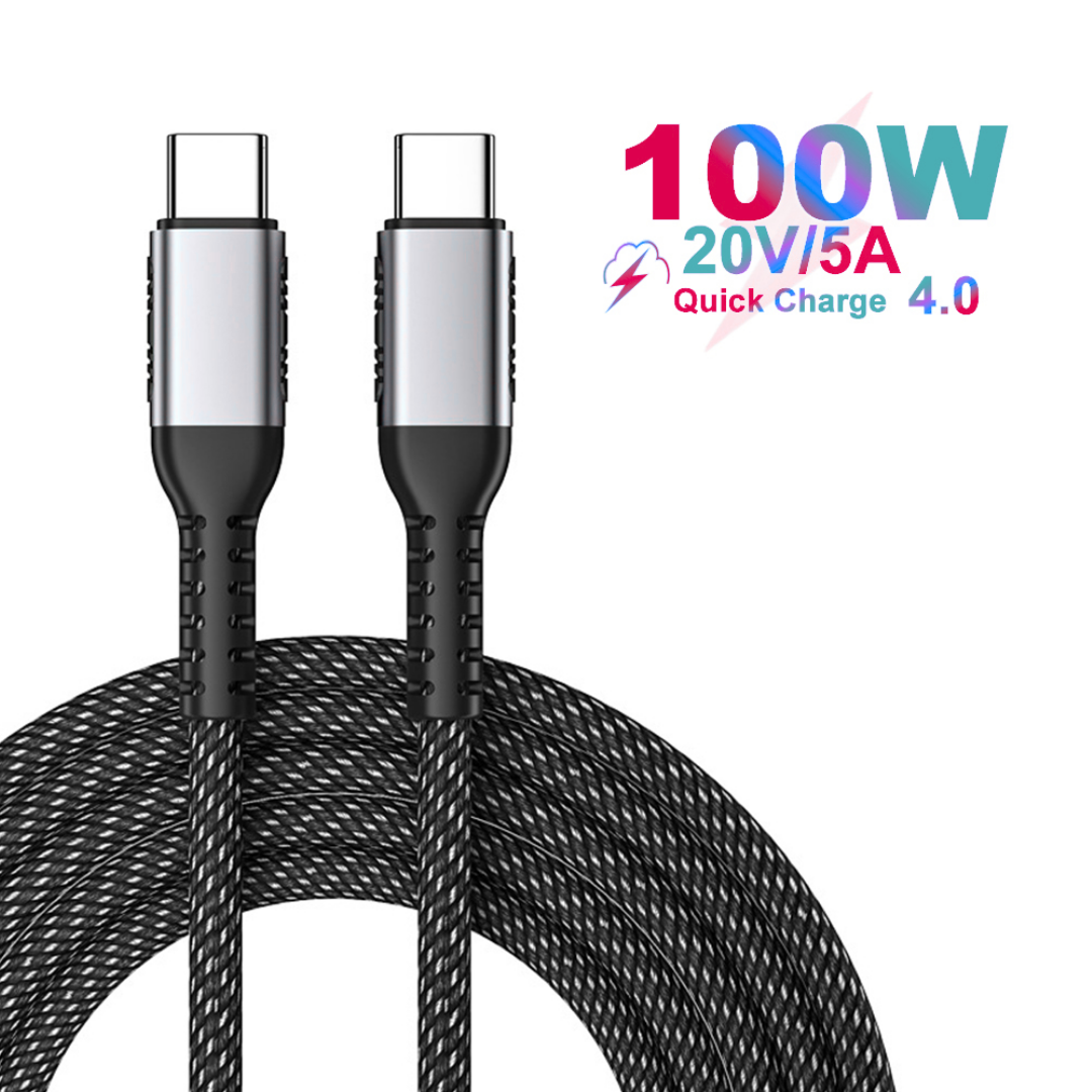 Cable Cargador Datos Usb C - Usb C 100w Trenzado 2 Metros
