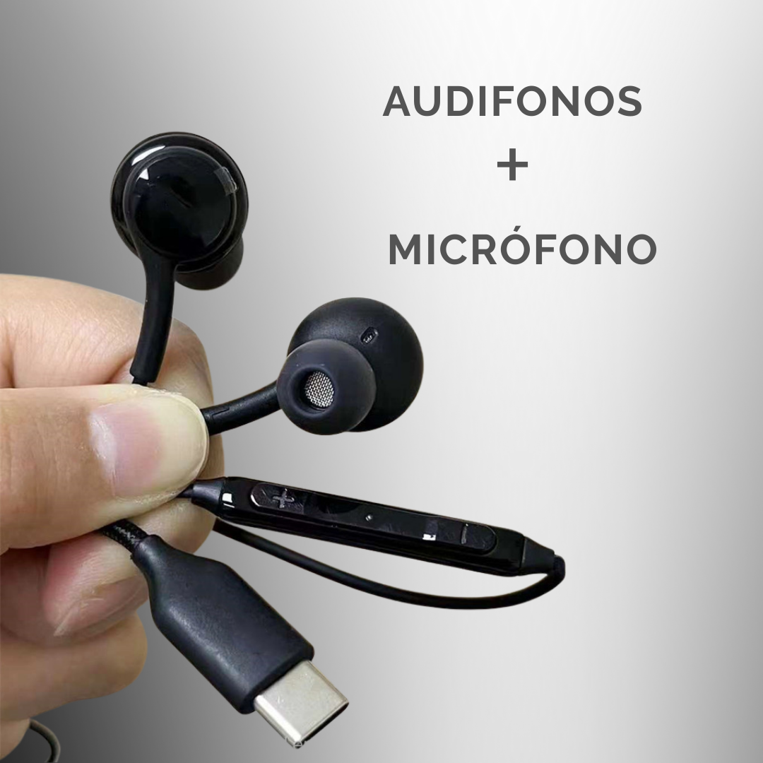 Audifonos Cable Tipo C Con Micrófono Auriculares Alambricos In Ear