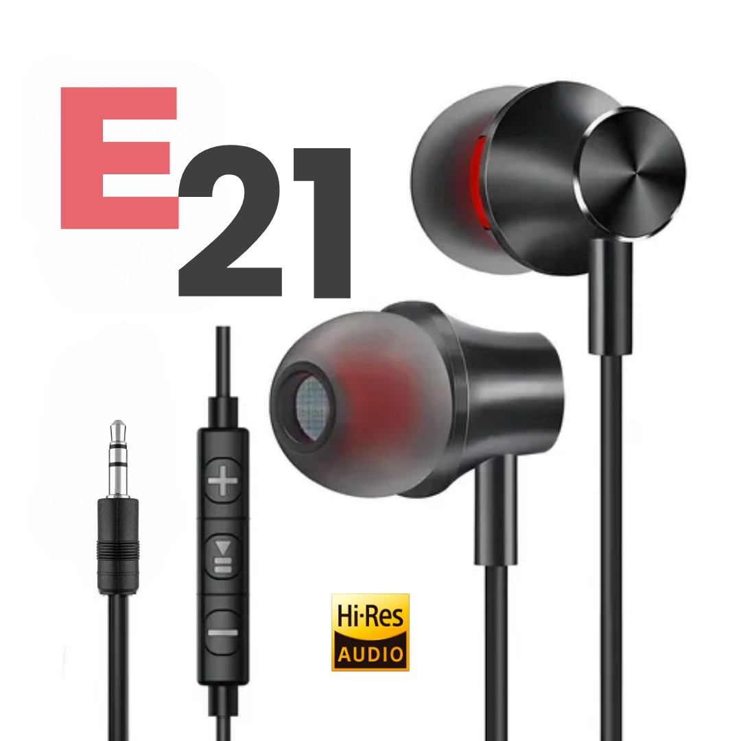 Audífonos Cable Celular Aux 1x1 Jack 3.5mm Auriculares E21