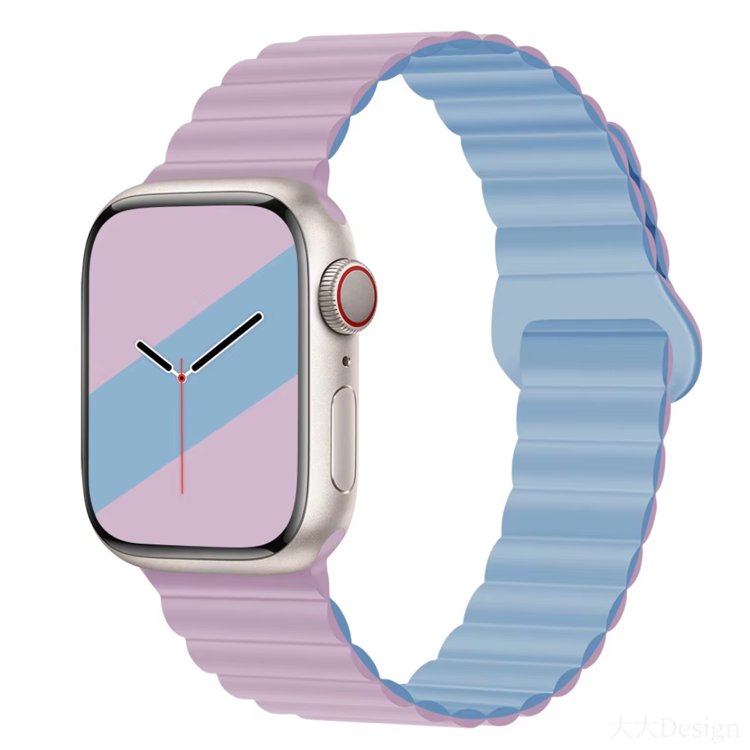 CORREA PULSO EN SILICONA DOBEL FAZ IMANTADA PARA SMART WATCH 42,44,45,49mm