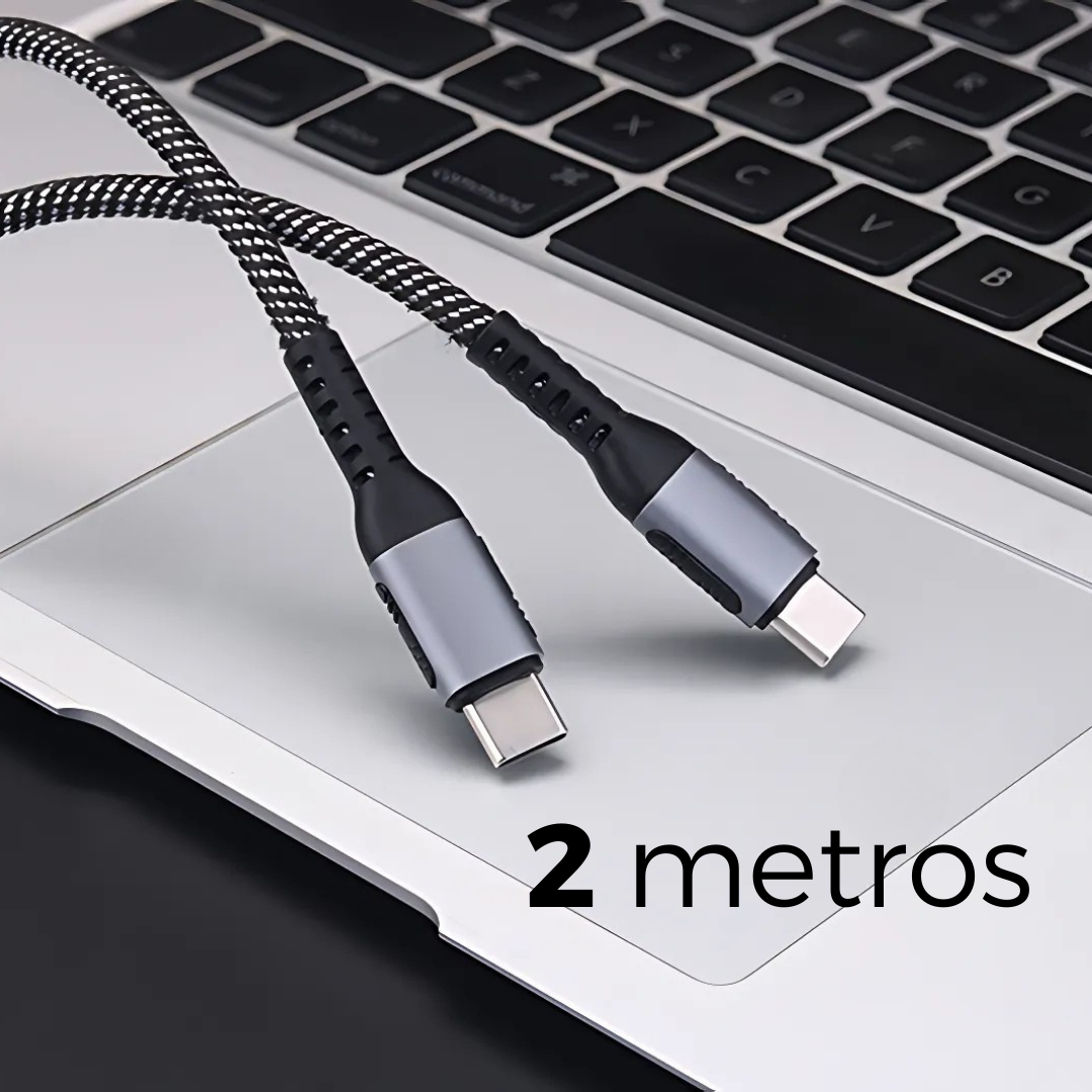 Cable Cargador Datos Usb C - Usb C 100w Trenzado 2 Metros
