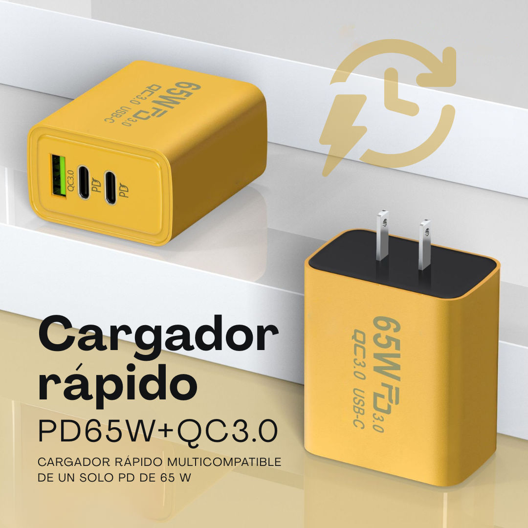 Cargador 65w Usb-C Y Lightning iPhone