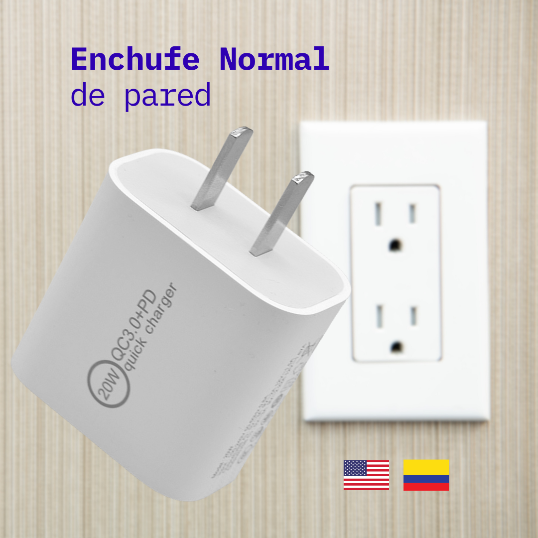 Adaptador Cargador Marranita Carga Rápida 20w Usb A Usb C