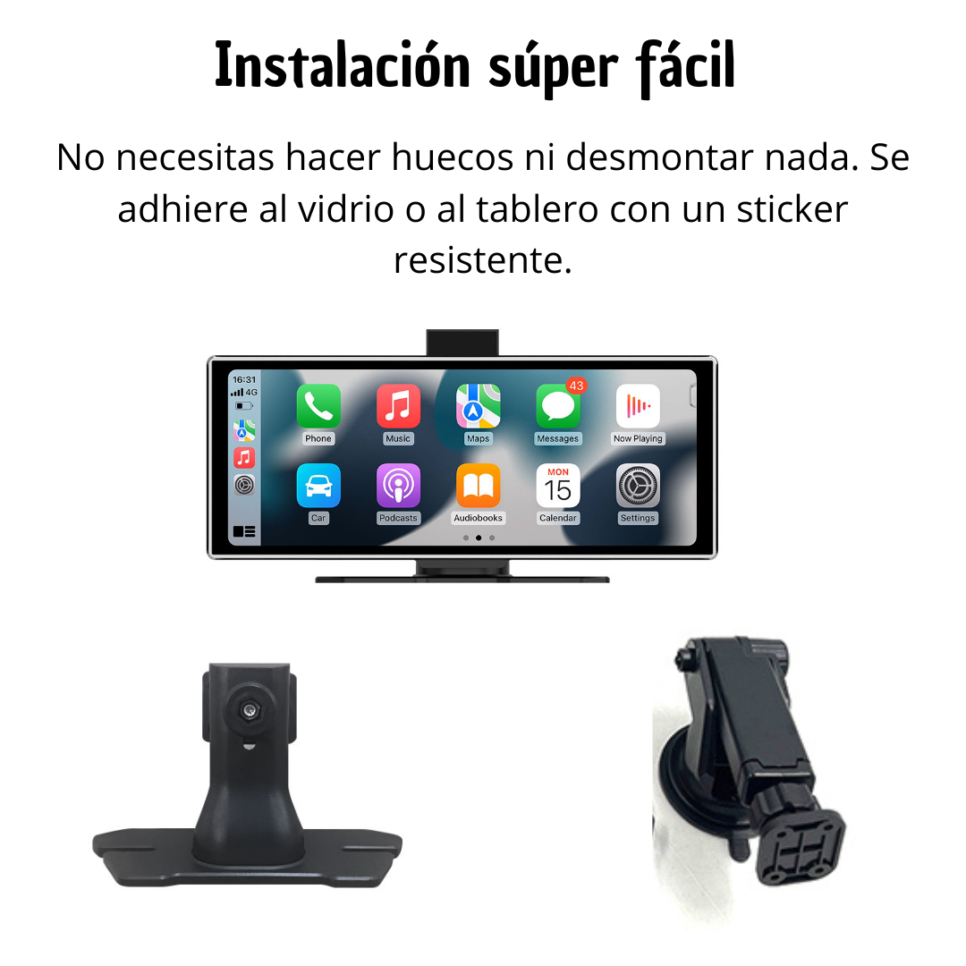 PANTALLA RADIO CARRO CAR PLAY ANDROIDAUTO INALÁMBRICA 11,26" + 2 CÁMARAS
