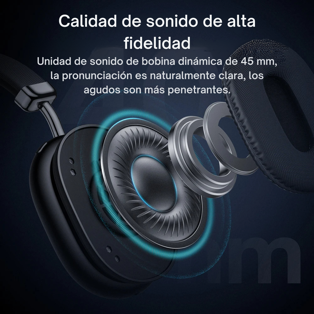 AUDIFONOS AURICULARES DE DIADEMA W35 MAX BLUETOOTH: Carga de 90 horas de duración