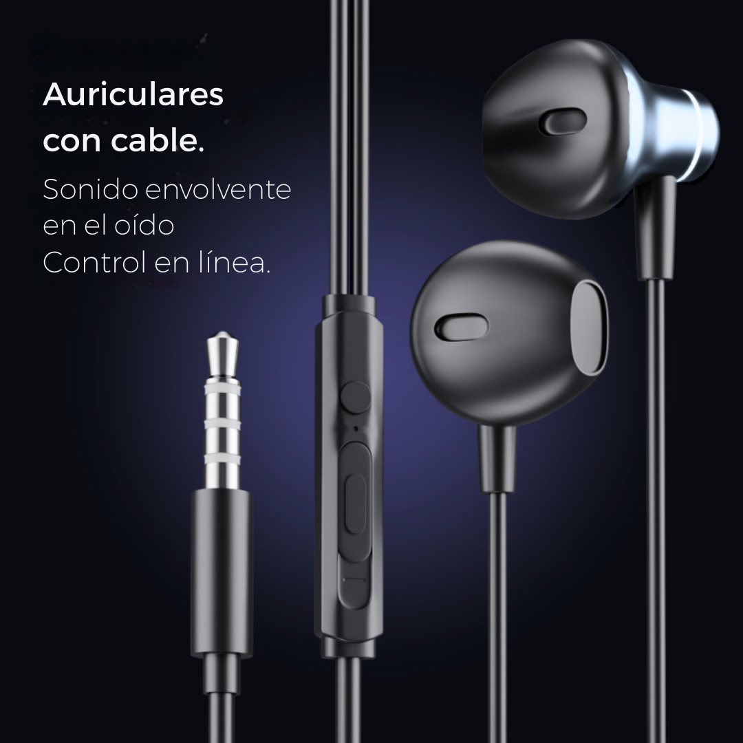 Audifonos Cable Tipo Auxiliar 1x1 Jack 3.5mm Auriculares E7