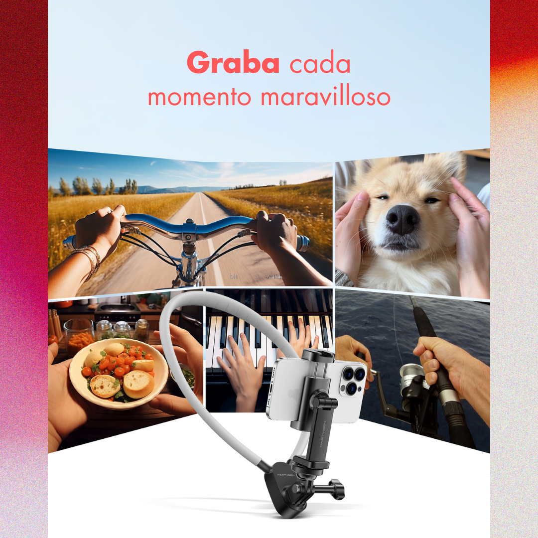 Soporte Celular Cuello Grabar Contenido Pov Ajustable