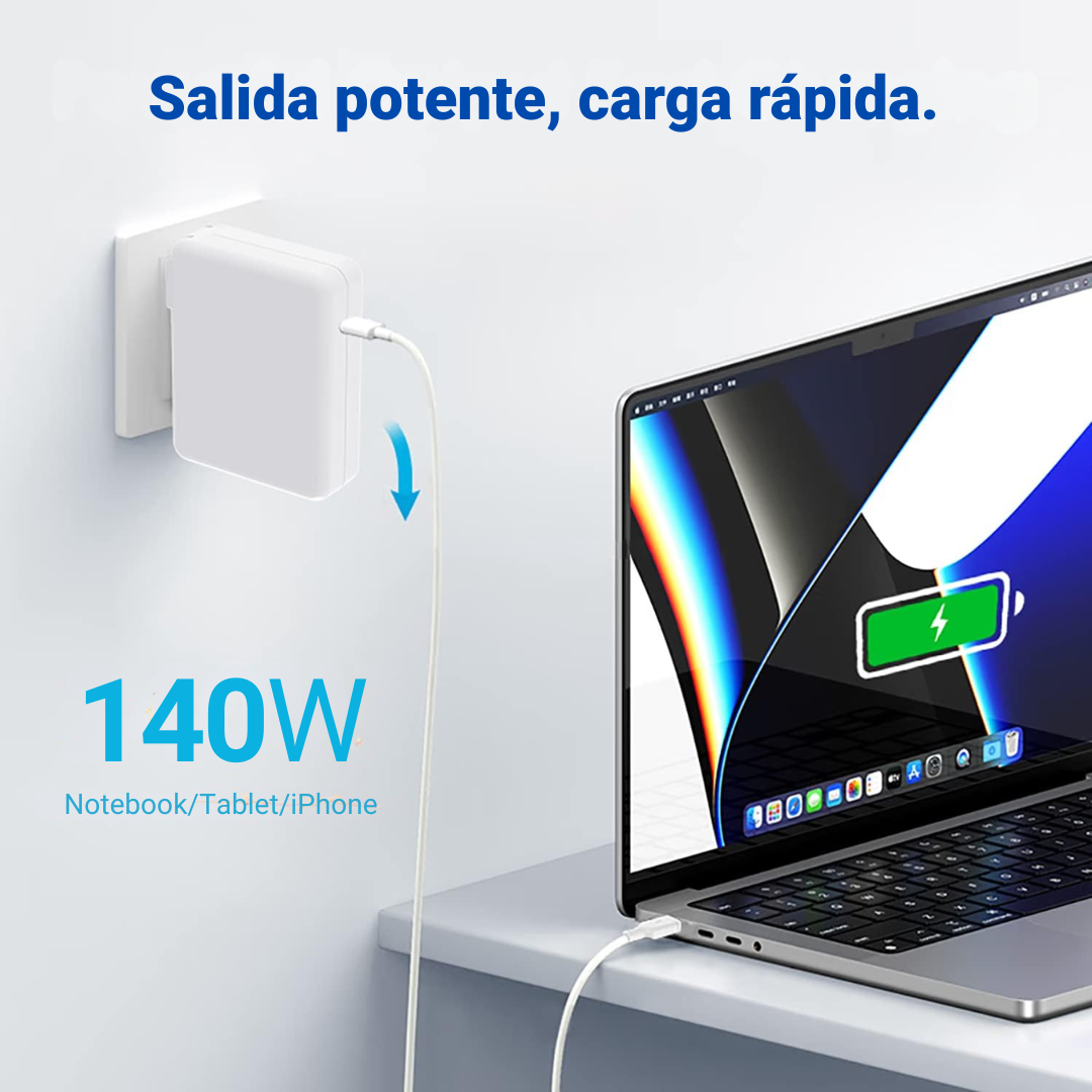 Cargador Portátil 140w Compatible Macbook Pro / Air Tipo C