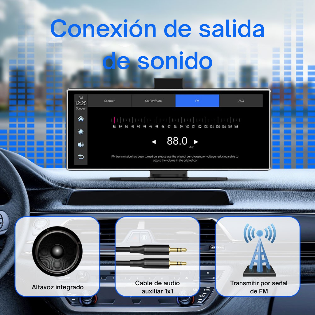 PANTALLA RADIO CARRO CAR PLAY ANDROIDAUTO INALÁMBRICA 11,26" + 2 CÁMARAS