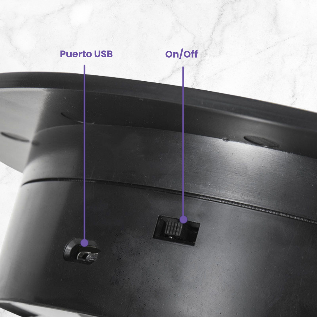 Exhibidor Eléctrico Giratorio 360 Grados Base Espejo Negro