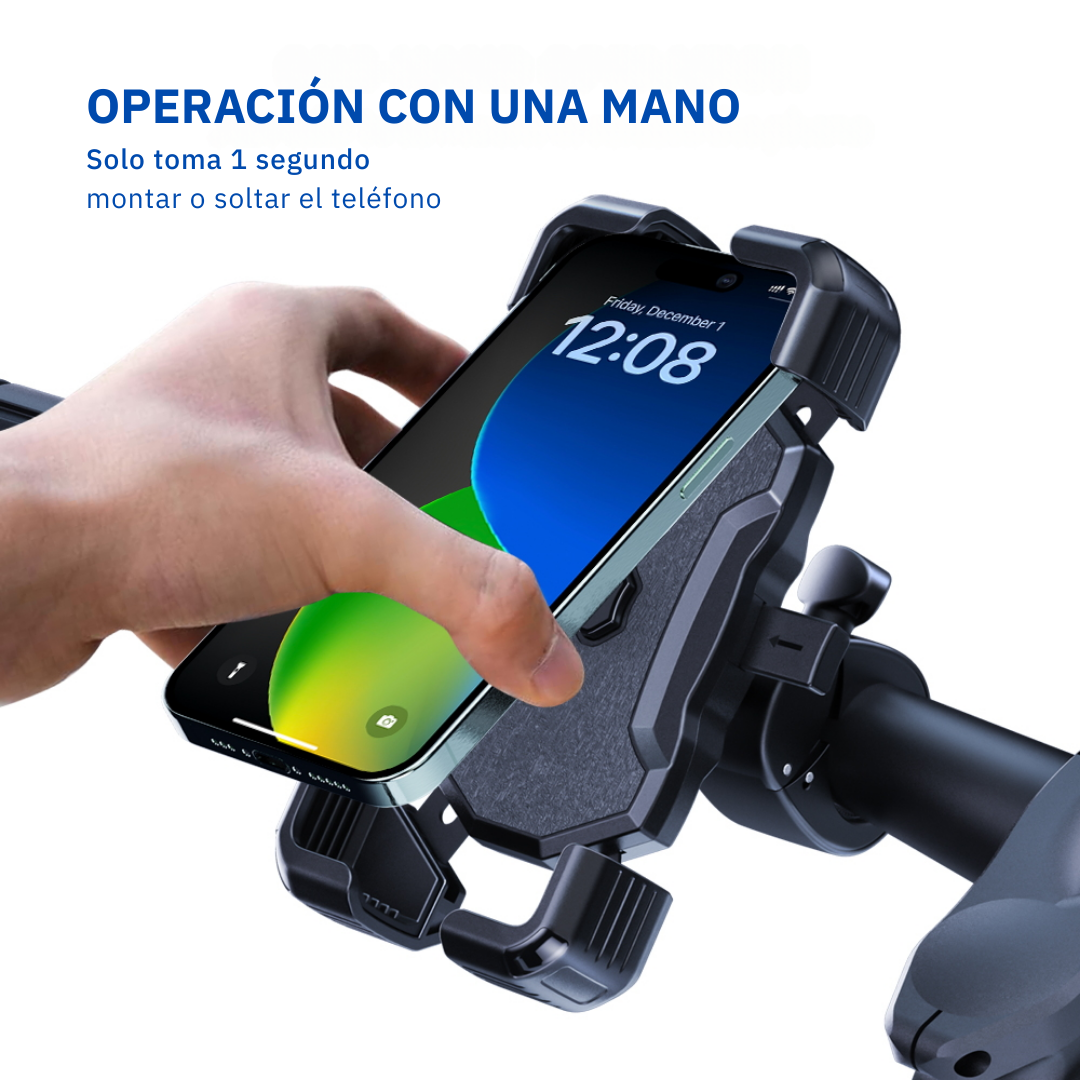 Soporte Celular Moto Amortiguacion Seguro Automatico