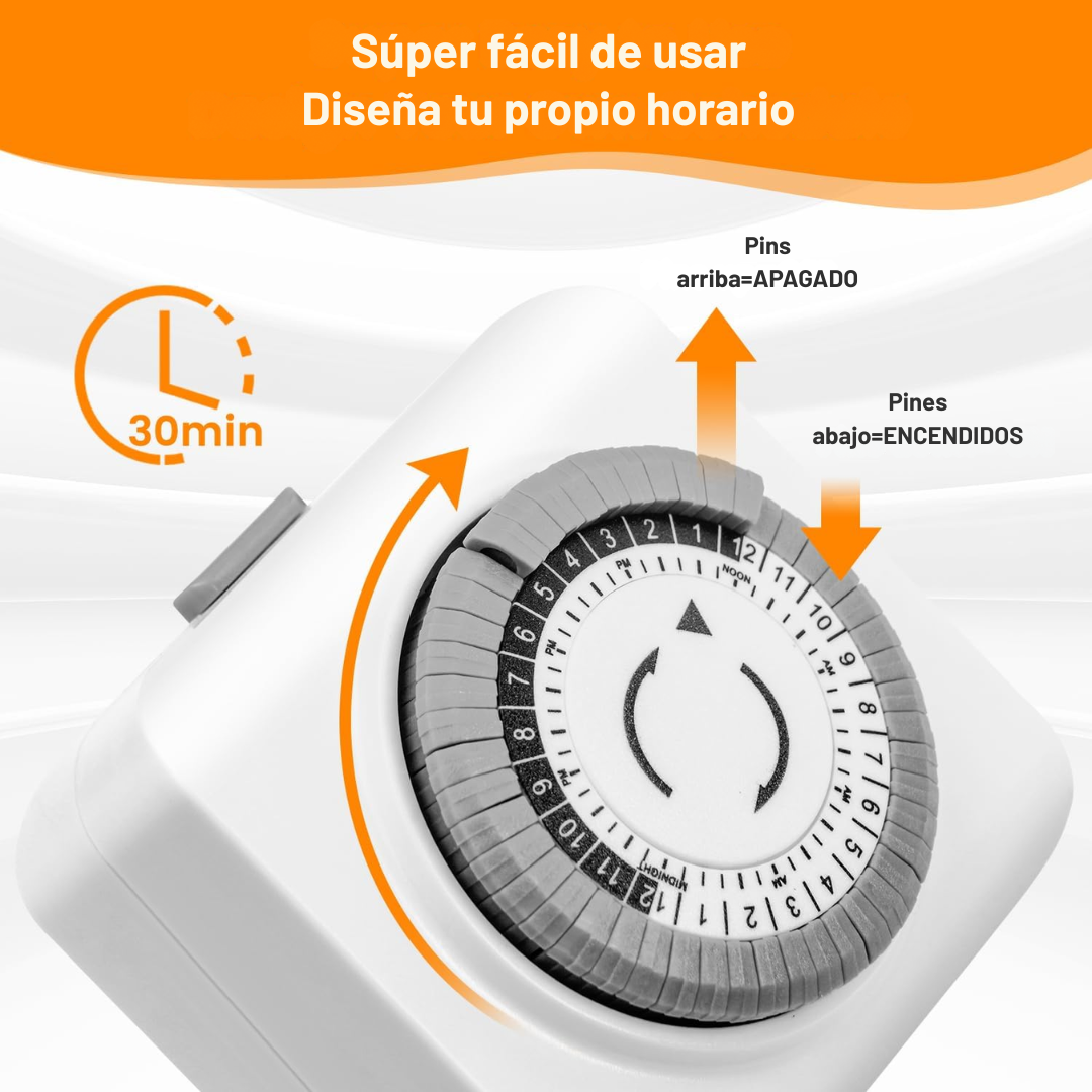 Enchufe Temporizador Apagado Programador Timer 24h - 30 Min.