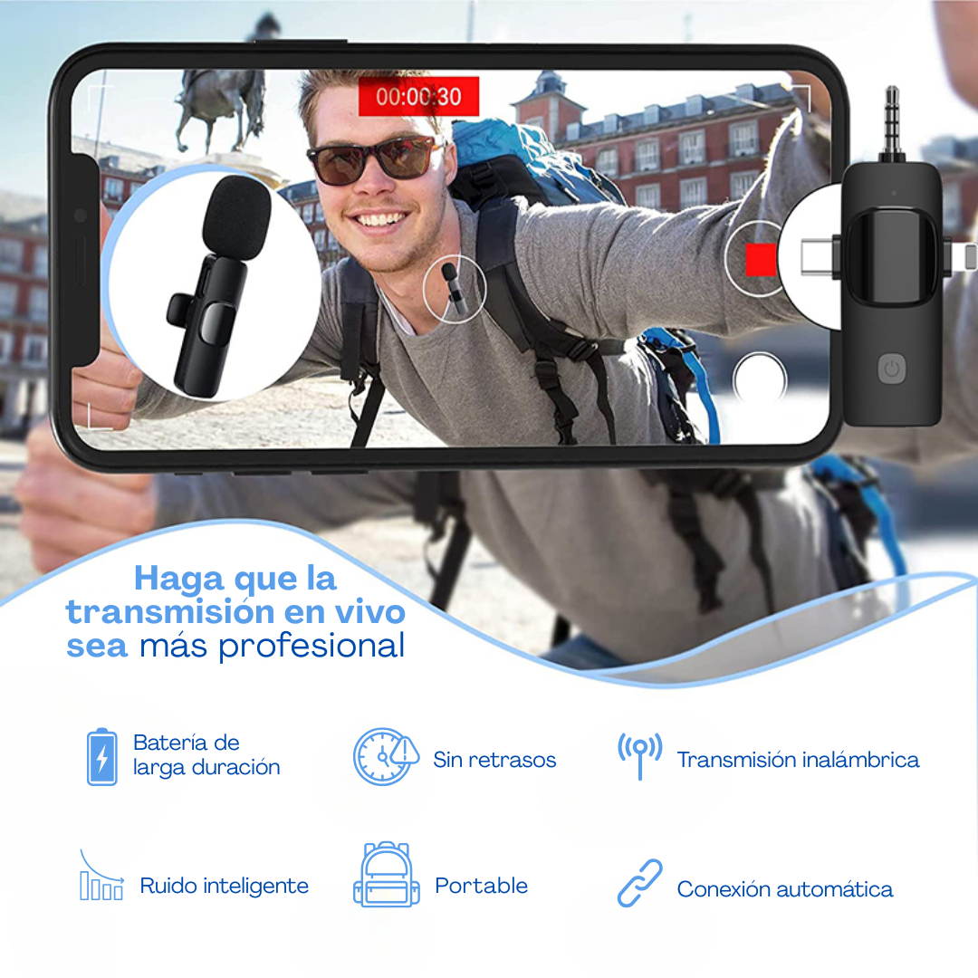 Micrófono Solapa Inalámbrico K15 Cámara / Ios / Android