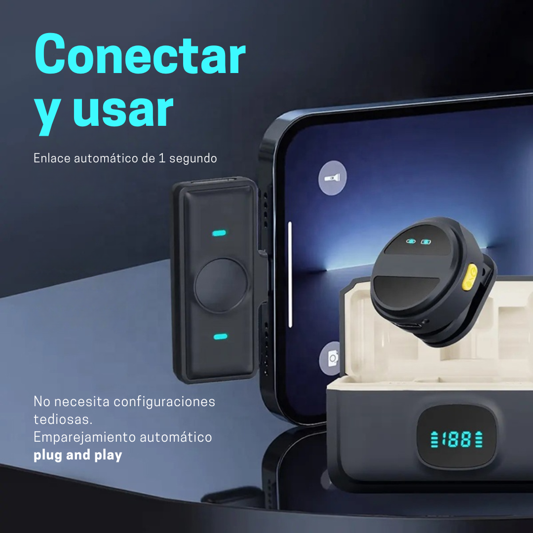 Micrófonos Solapa Inalámbricos Sx21 Entrada tipo C o iPhone