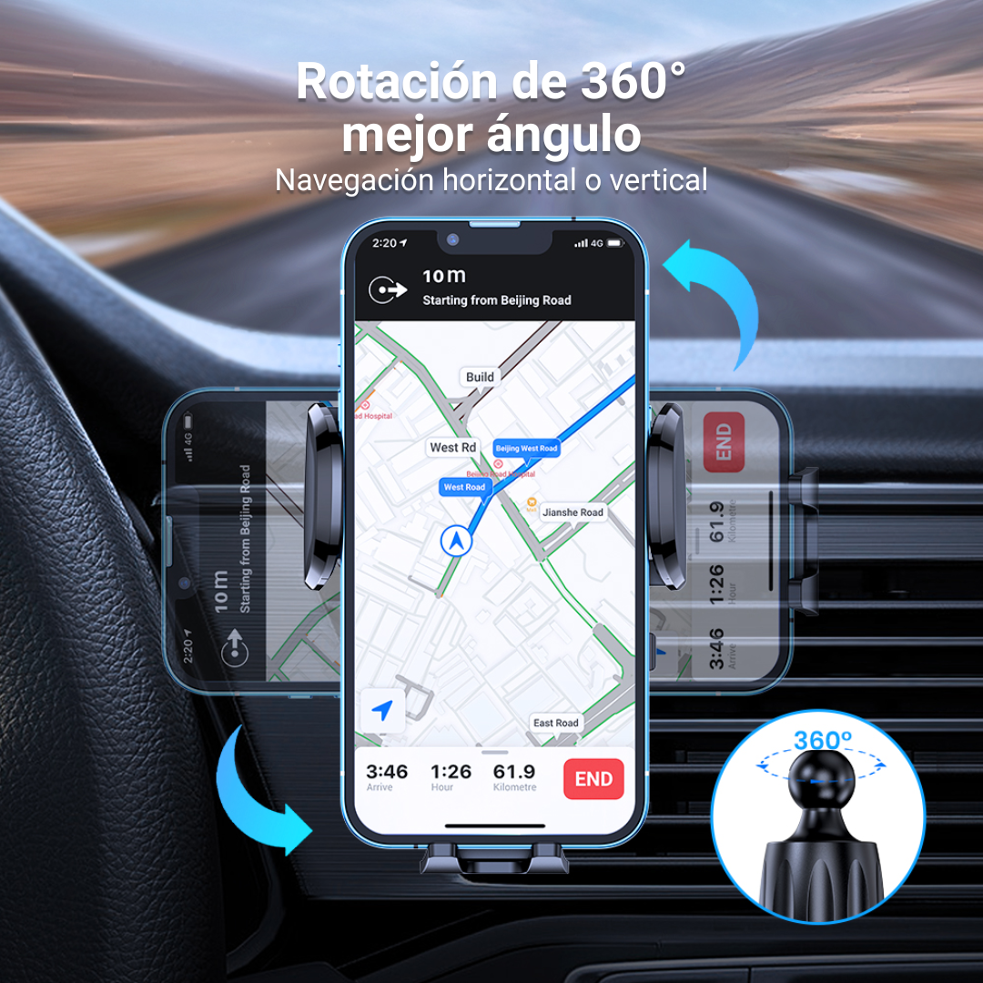 Soporte Celular Carro Rejilla Ventilación Ajuste Automático