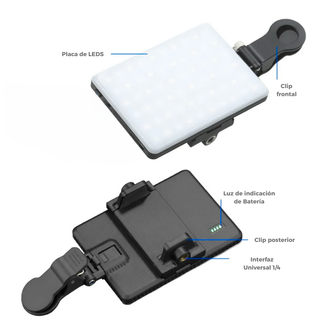 Luz Mini Portatil Recargable Para Camara Creacion Contenido
