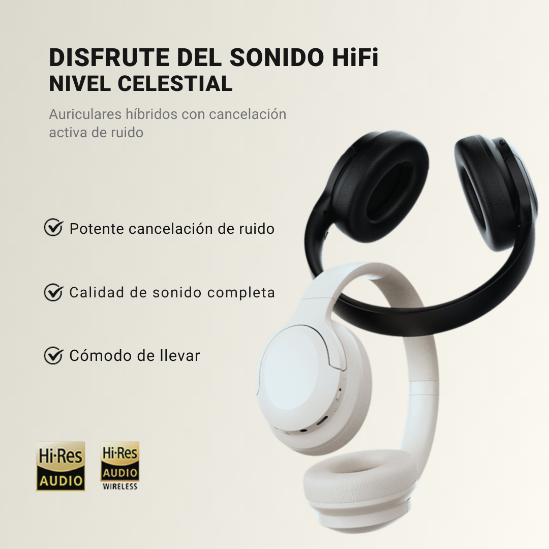 Audífonos Diadema Inalámbricos Cancelación Ruido Plegables