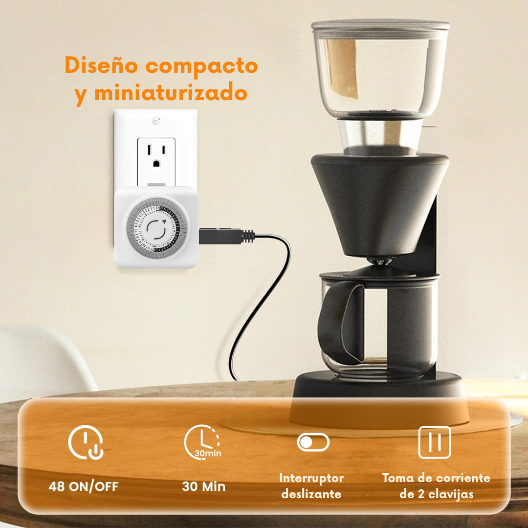 Enchufe Temporizador Apagado Programador Timer 24h - 30 Min.