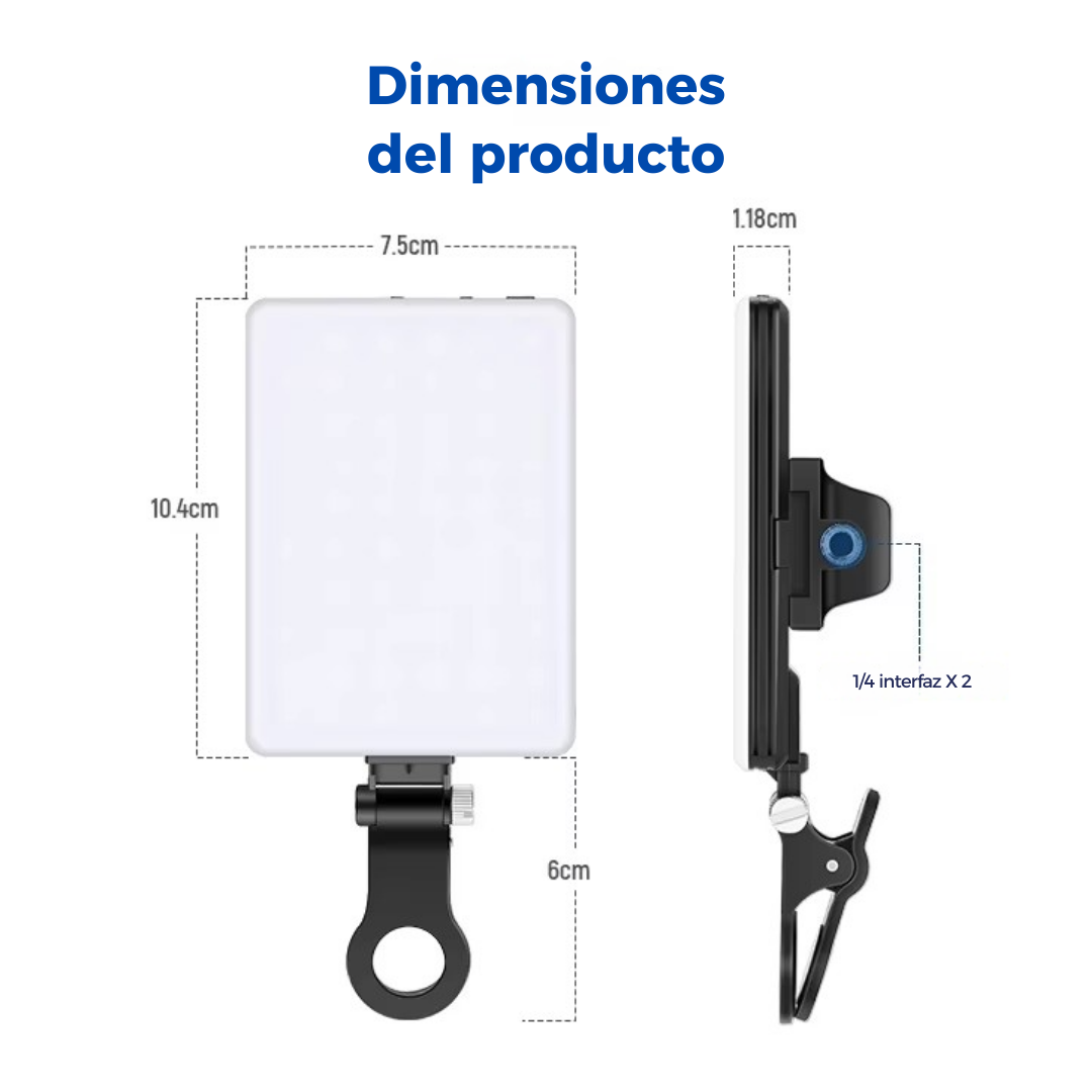 Luz Mini Portatil Recargable Para Camara Creacion Contenido