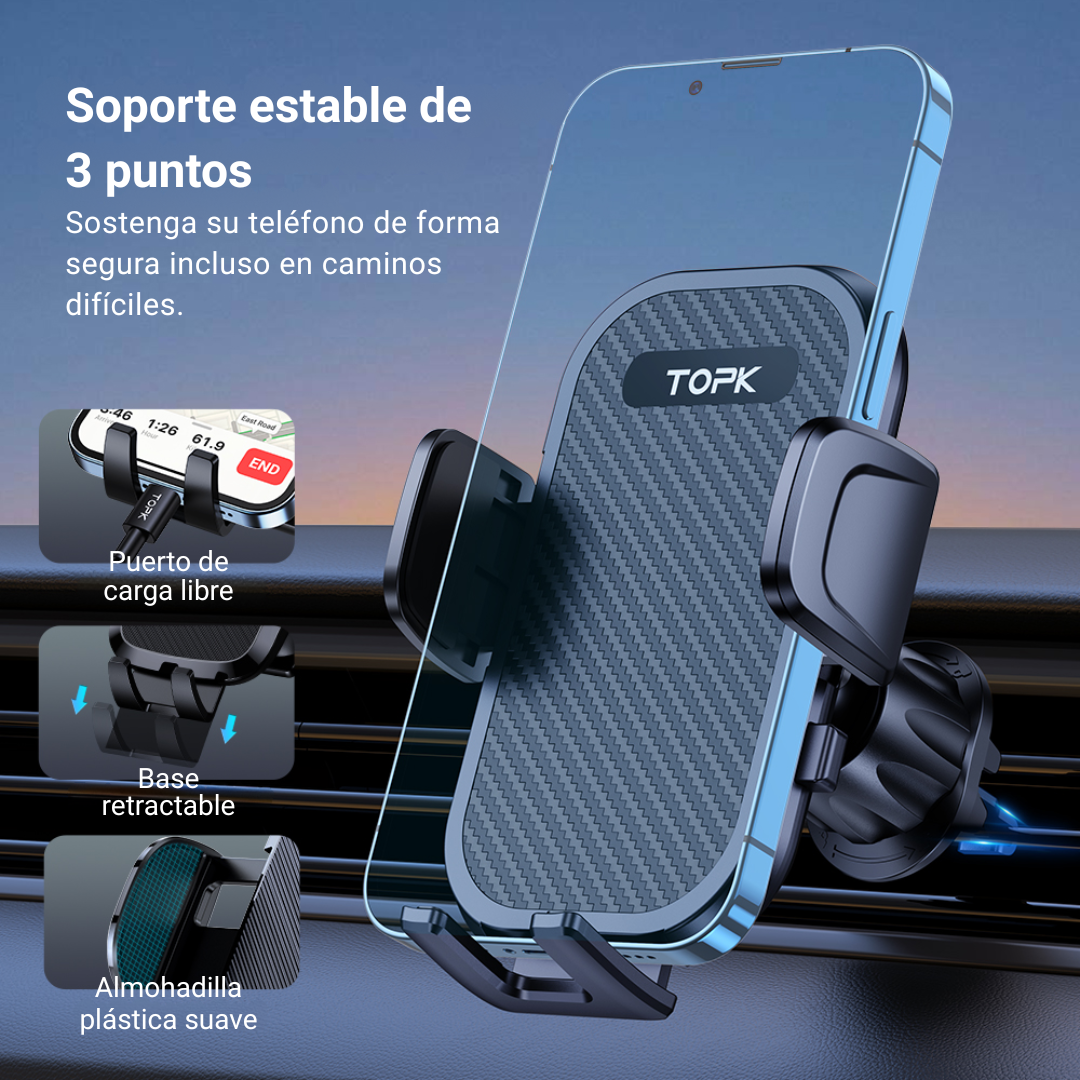 Soporte Celular Carro Rejilla Ventilación Ajuste Automático