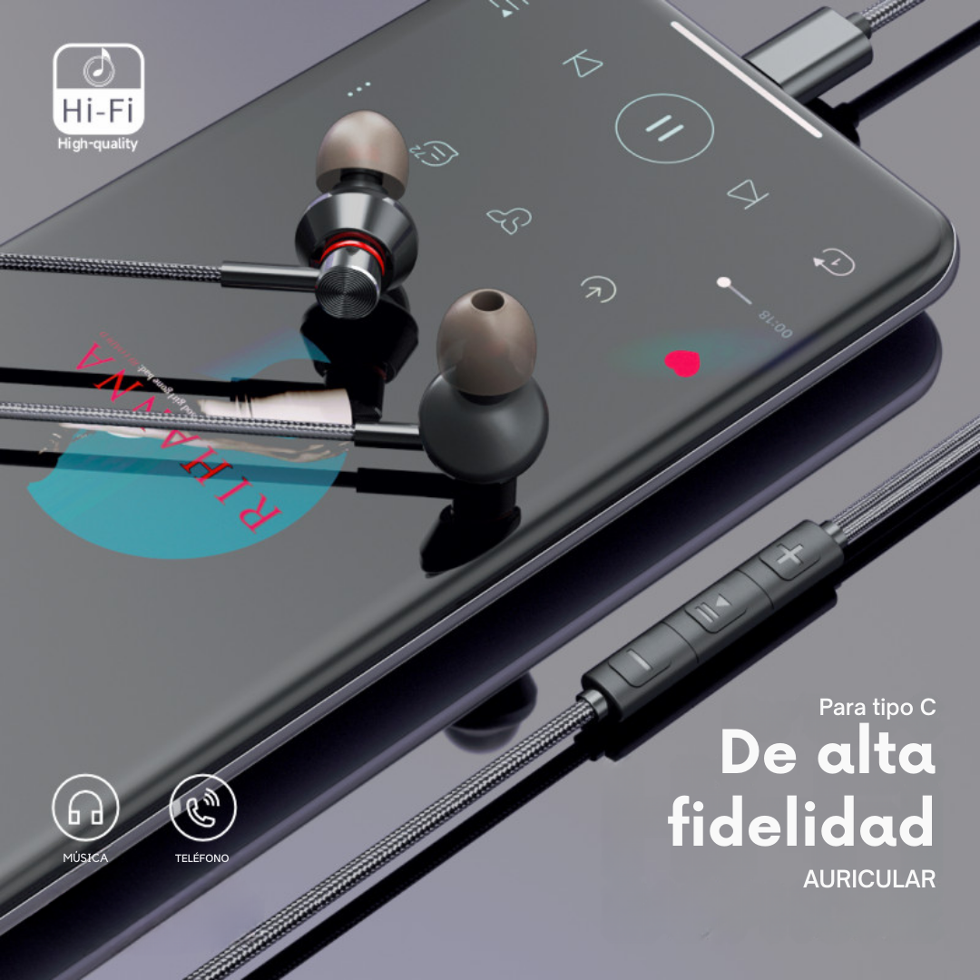 Audífonos Cable Celular Tipo C In Ear Auriculares E23