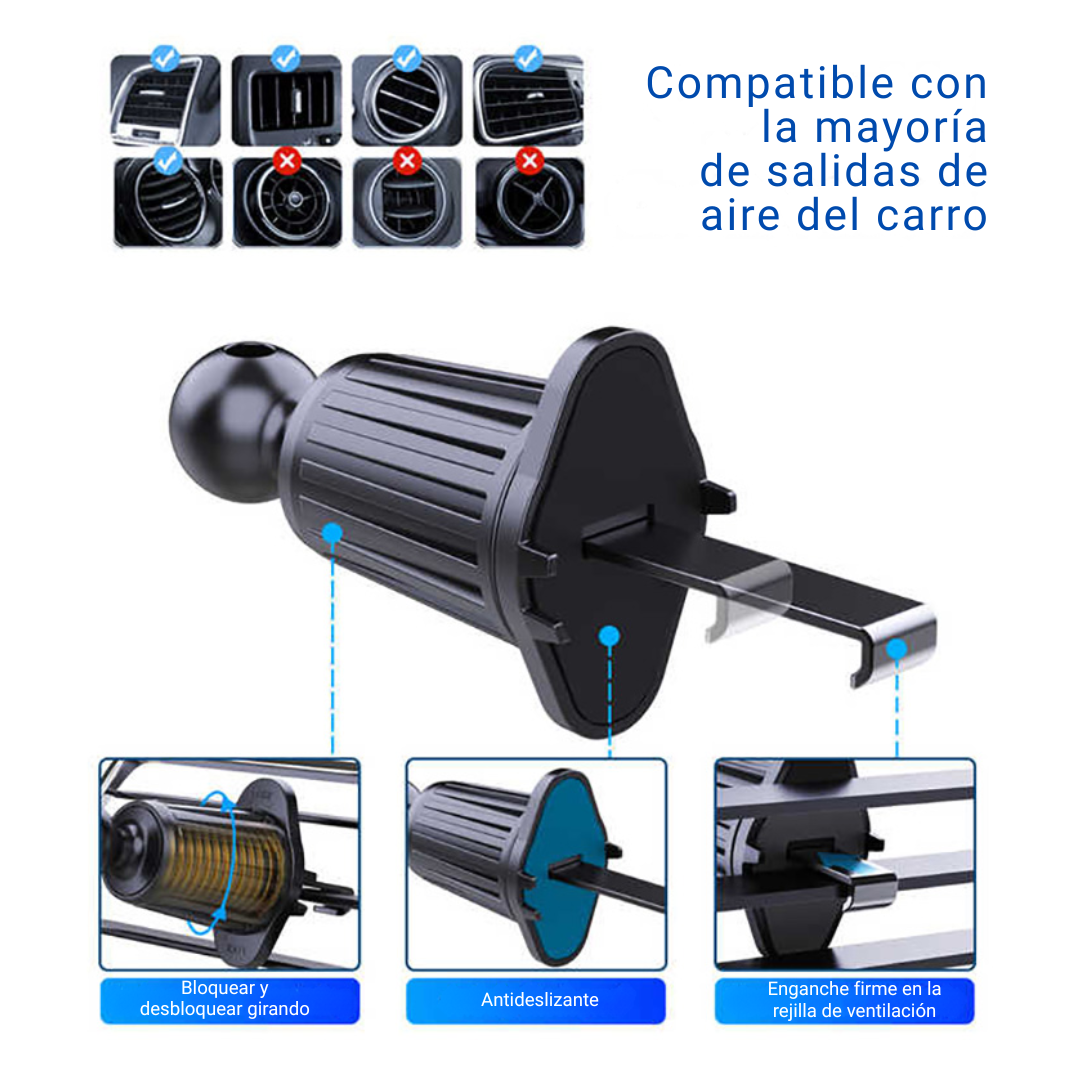 Soporte Celular Carro Rejilla Ventilación Ajuste Automático