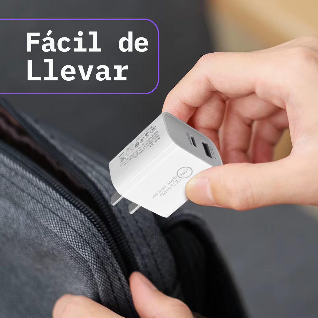 Adaptador Cargador Marranita Carga Rápida 20w Usb A Usb C