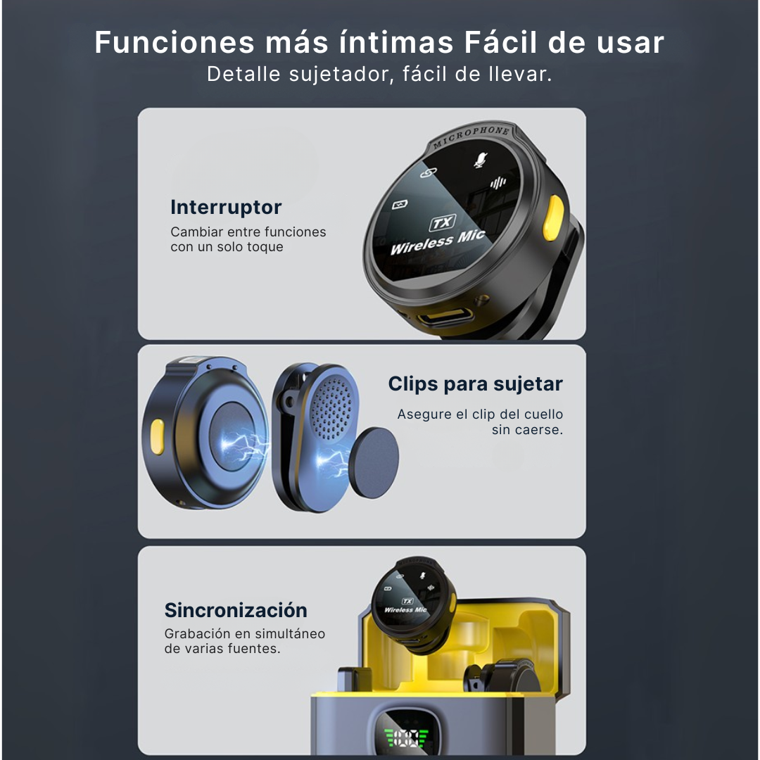 Microfono Inalámbrico Solapa Clip Magnético Profesional J6