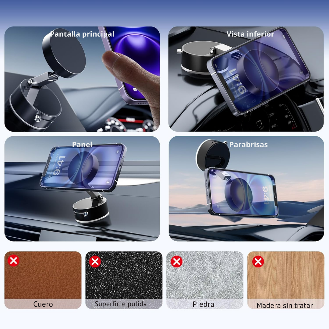 Soporte Celular Carro / Escritorio / Cocina Magsafe Al Vacio