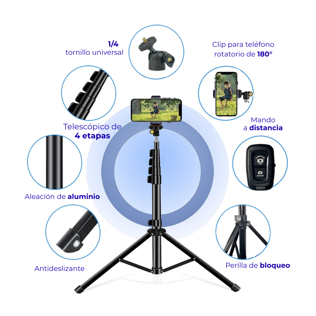 Trípode Celular Punta Flexible Soporte Ajustable Cámara