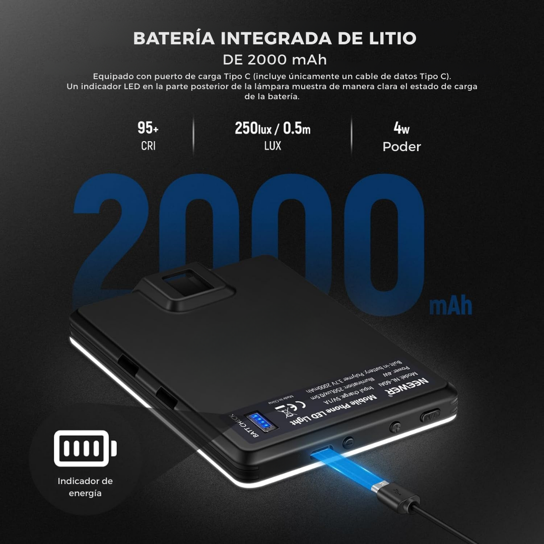 Luz Mini Portatil Recargable Para Camara Creacion Contenido