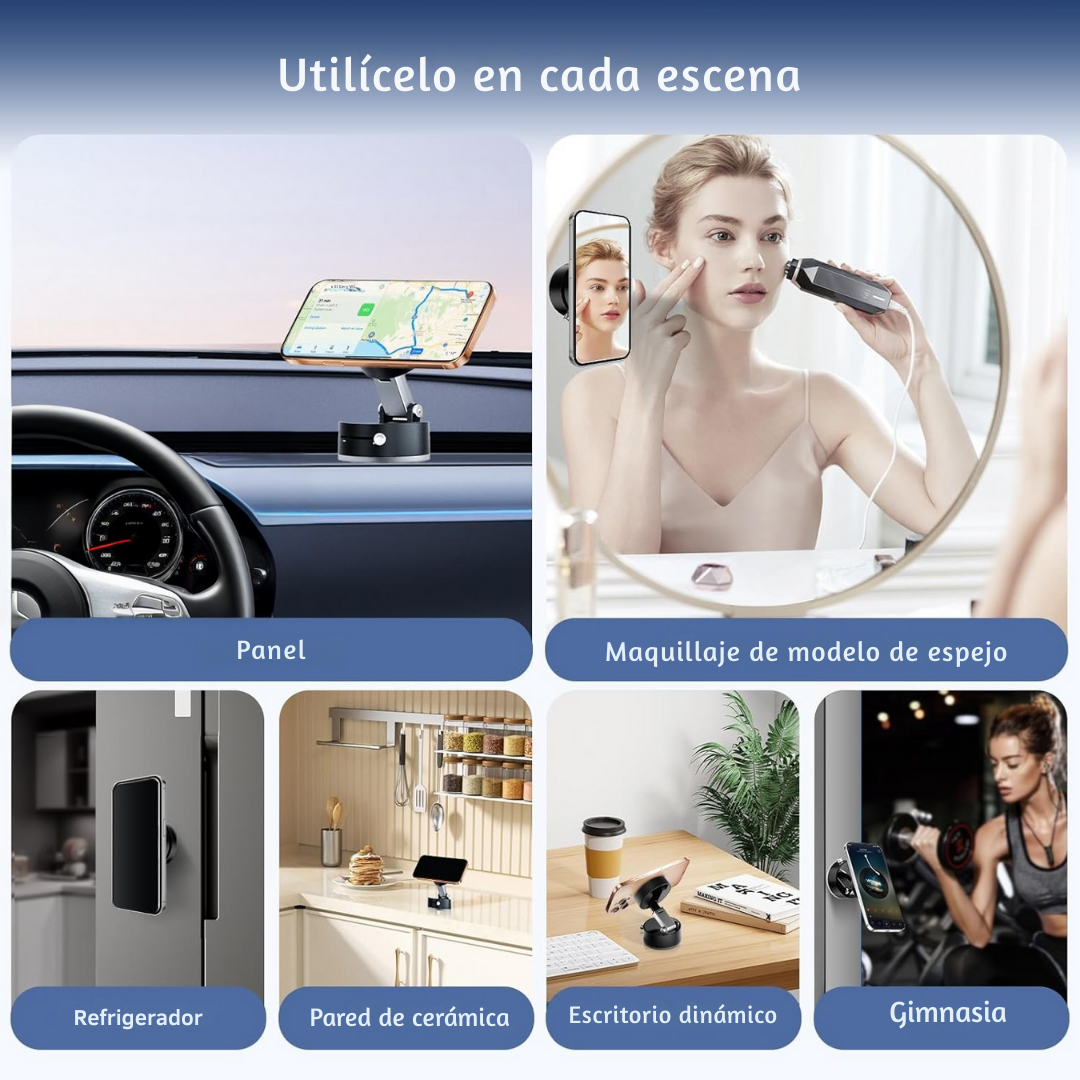 Soporte Celular Carro / Escritorio / Cocina Magsafe Al Vacio