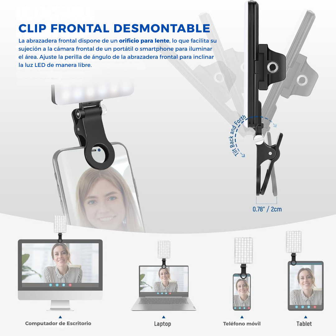 Luz Mini Portatil Recargable Para Camara Creacion Contenido