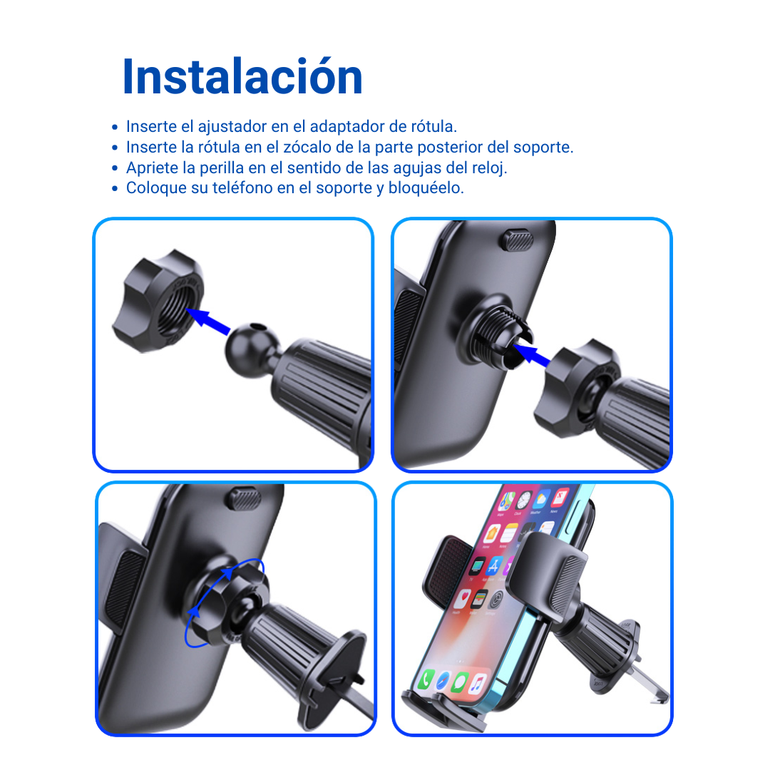 Soporte Celular Carro Rejilla Ventilación Ajuste Automático