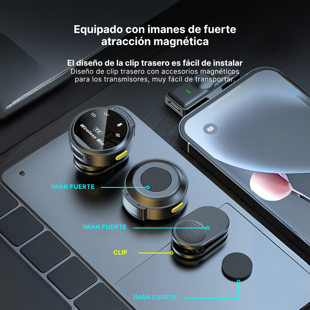 Microfono Inalámbrico Solapa Clip Magnético Profesional J6