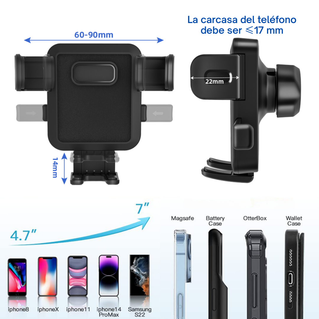 Soporte Celular Carro Portavasos Extensible Ajustable 360