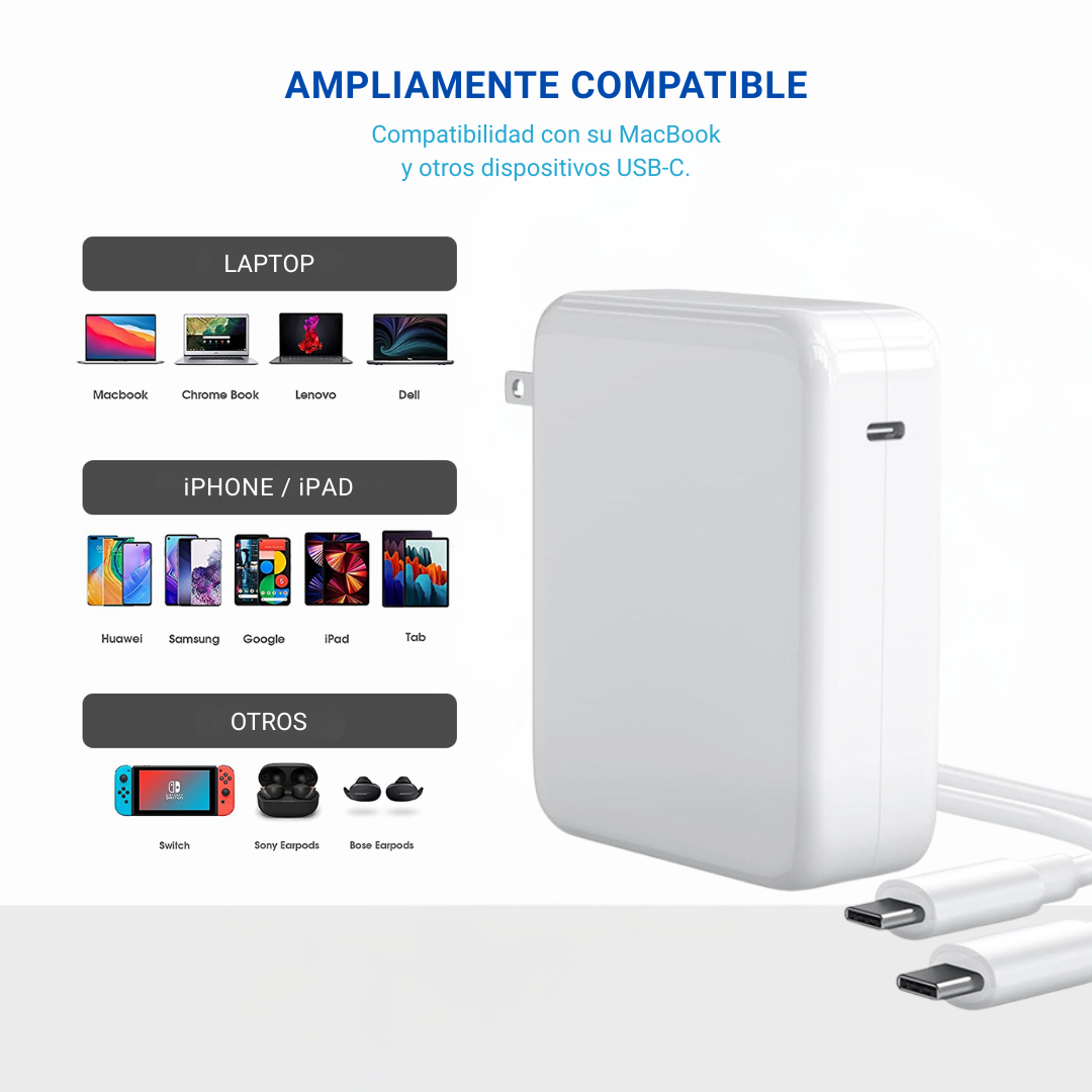 Cargador Portátil 140w Compatible Macbook Pro / Air Tipo C