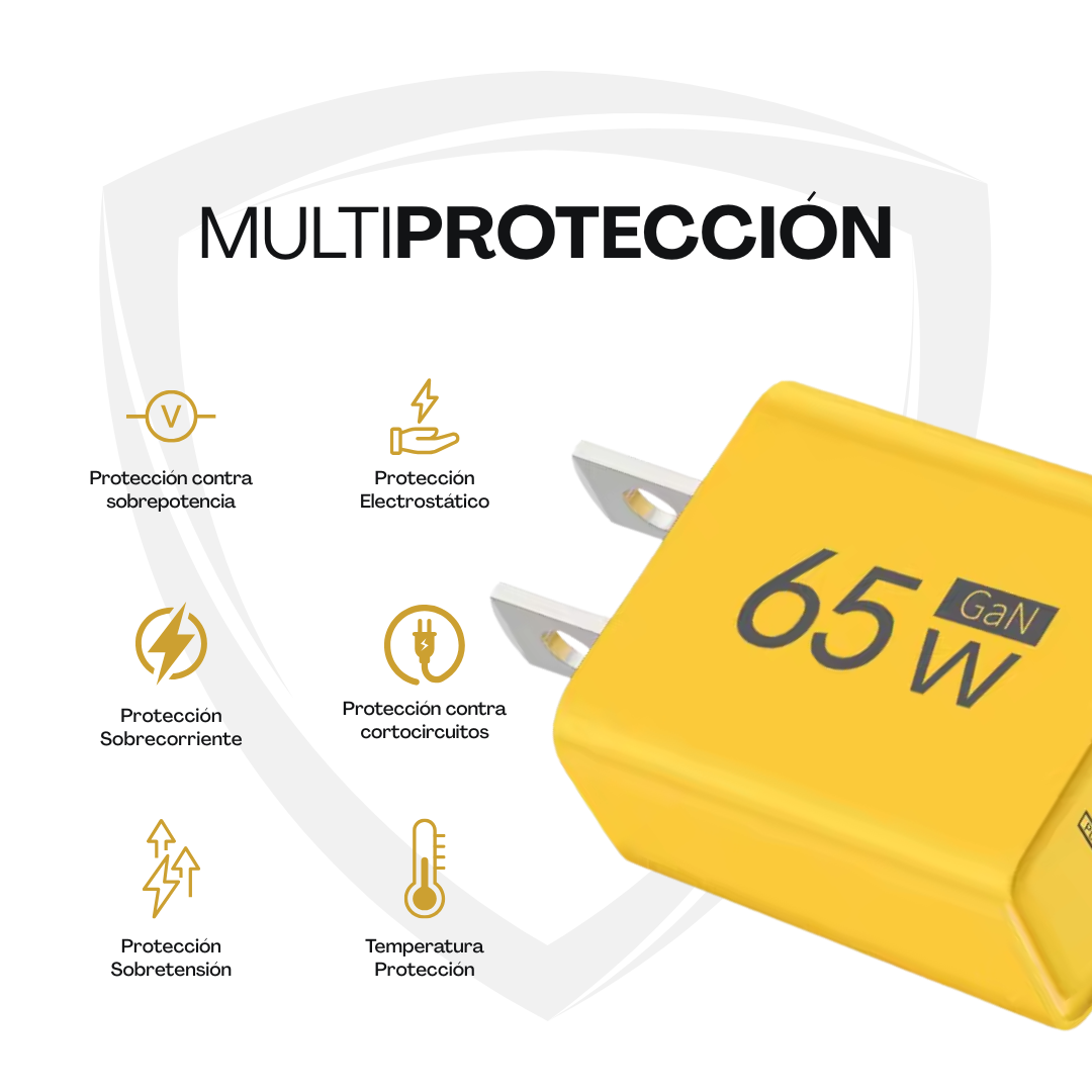 Cargador 65w Usb-C Y Lightning iPhone