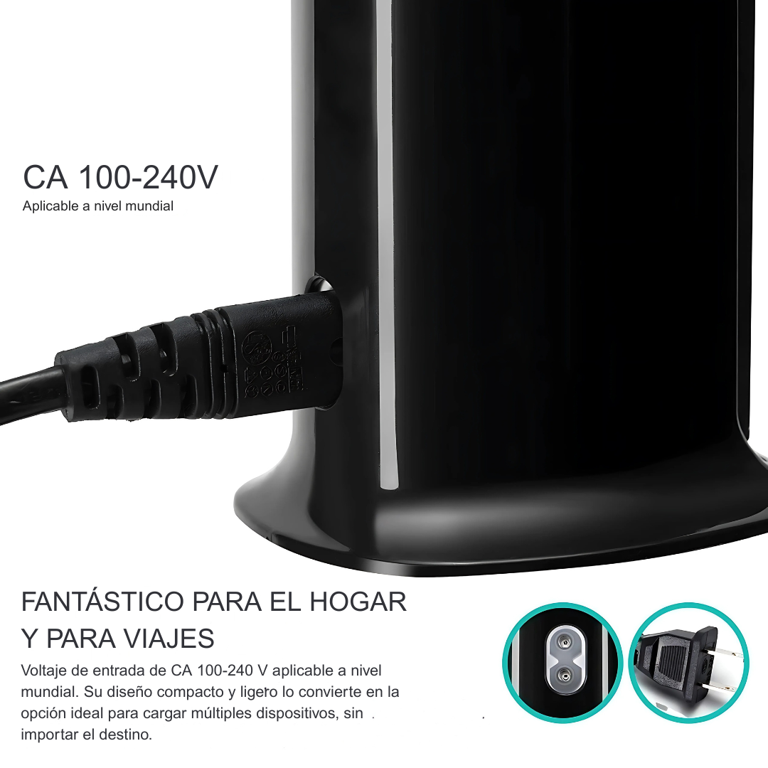 Torre Carga Multipuerto Cargadores Usb Tipo C Carga Rápida
