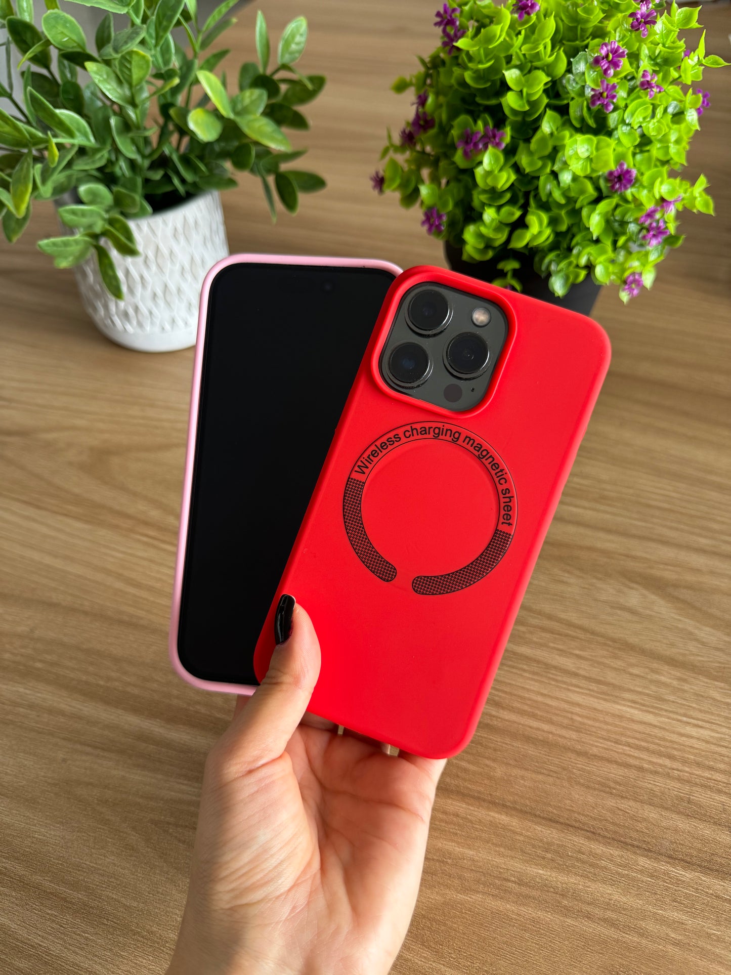 SILICONE CASE FORRO CON MAGSAFE PARA IPHONE