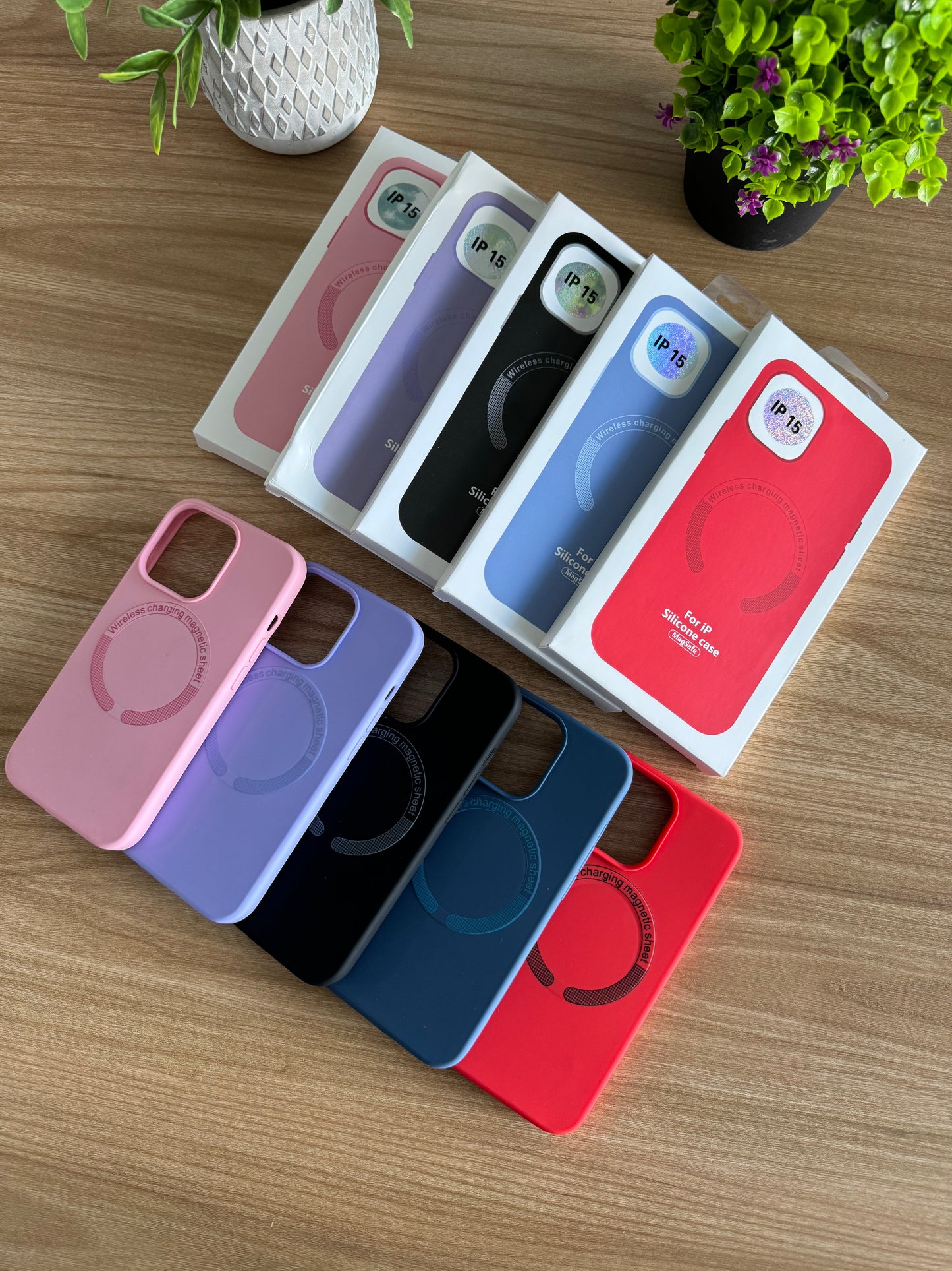 SILICONE CASE FORRO CON MAGSAFE PARA IPHONE