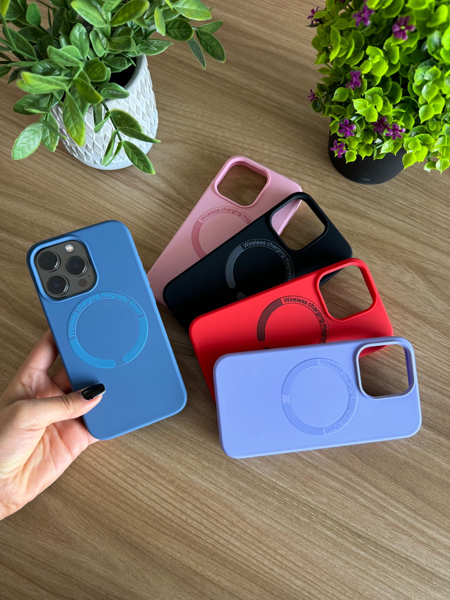 SILICONE CASE FORRO CON MAGSAFE PARA IPHONE