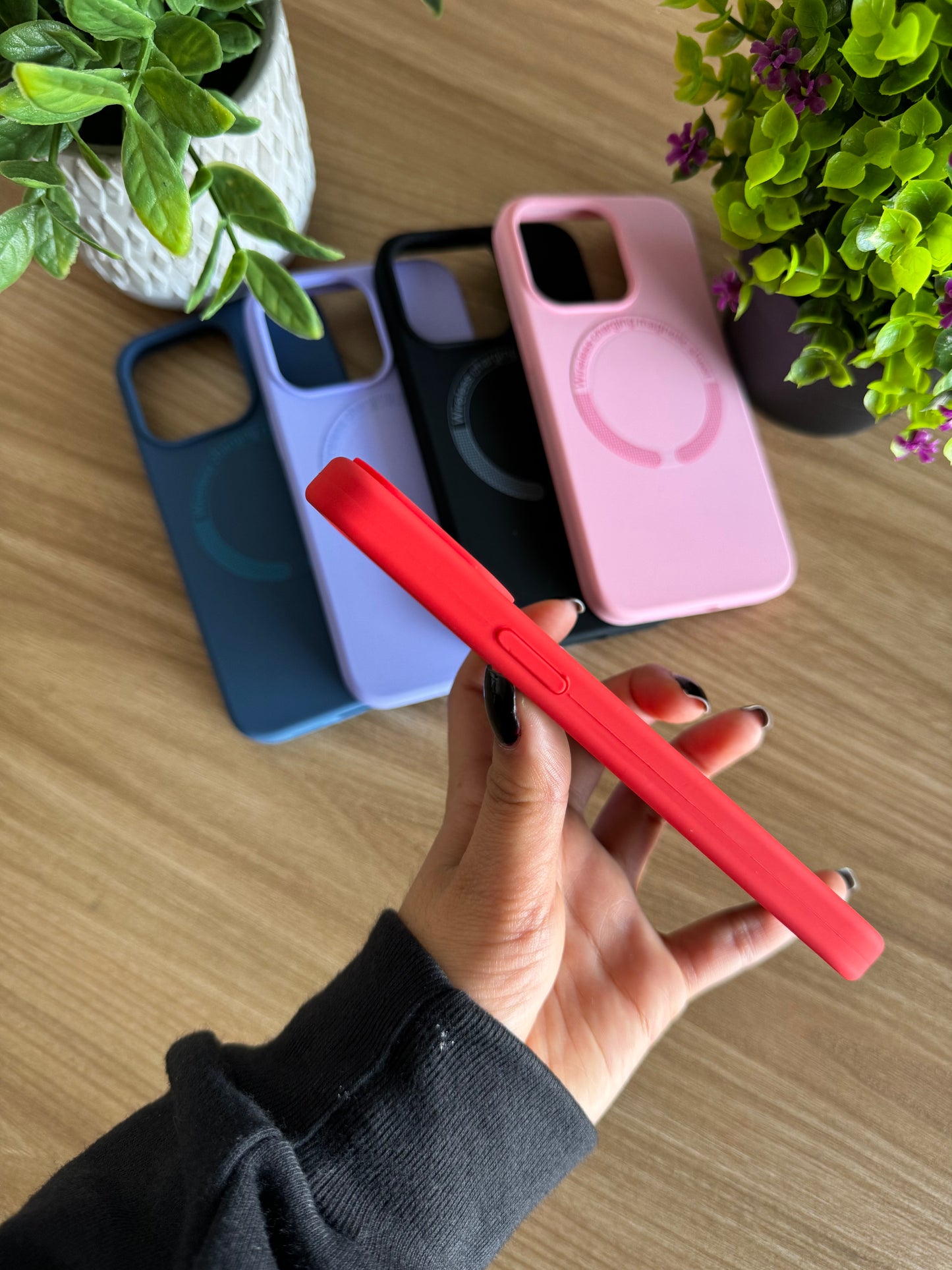 SILICONE CASE FORRO CON MAGSAFE PARA IPHONE
