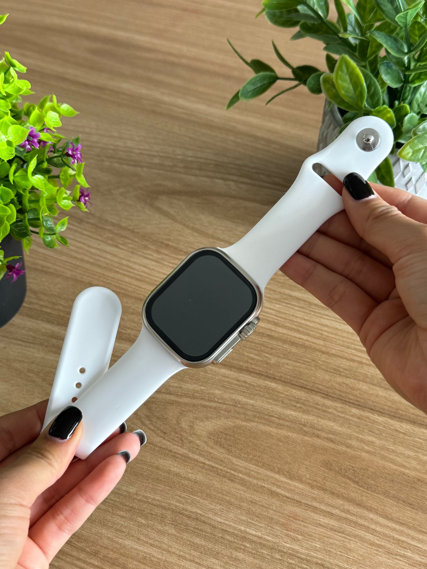 CORREA PULSO EN SILICONA LISA PARA SMART WATCH 42,44,45,49mm