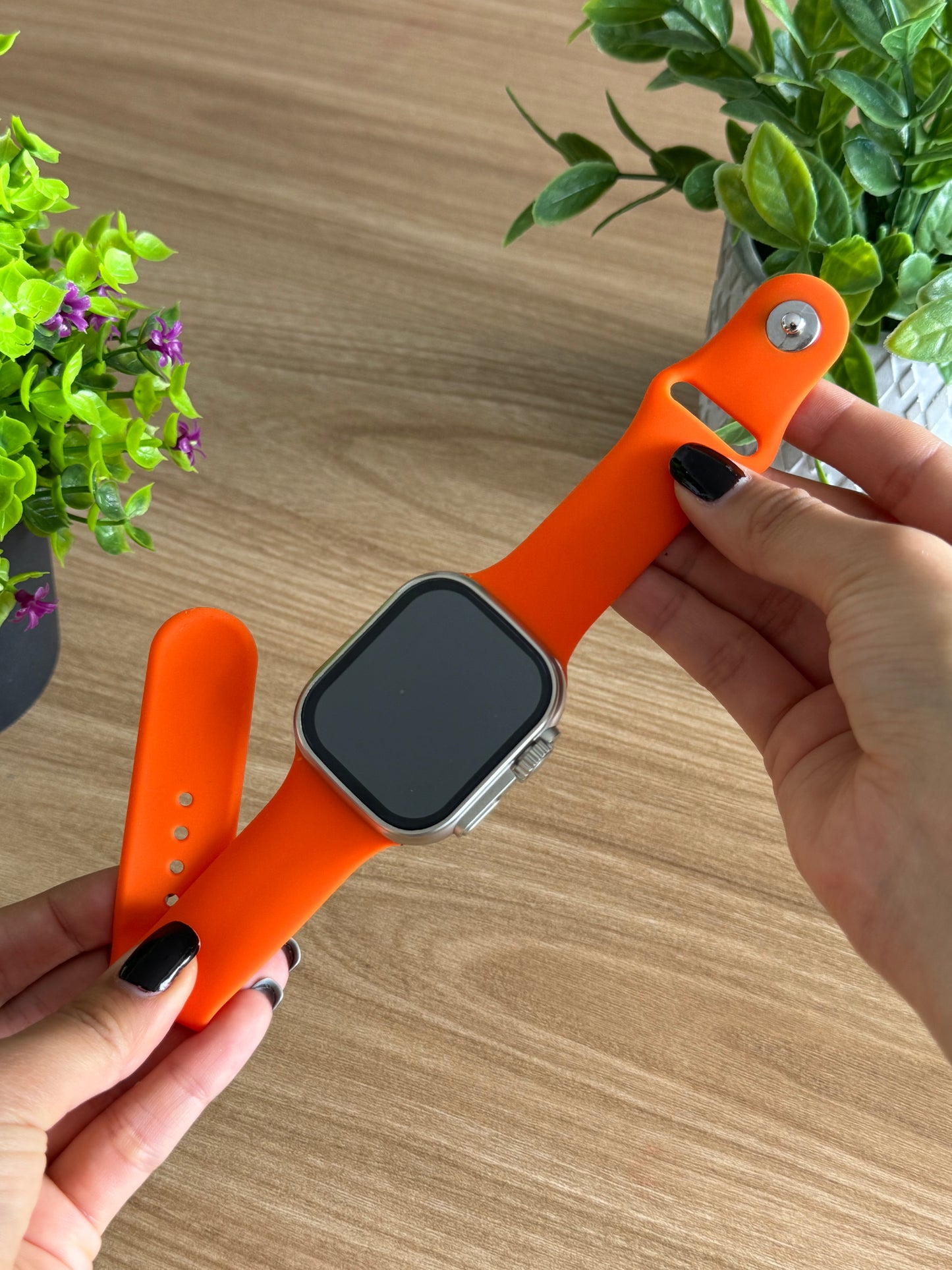 CORREA PULSO EN SILICONA LISA PARA SMART WATCH 42,44,45,49mm